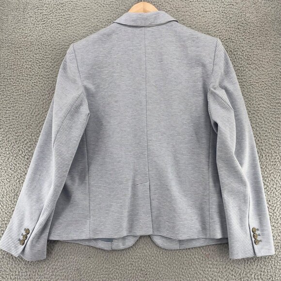 Gap Jacket Womens 20 Plus Academy Blazer Light Blue Stripe Classic Button Up NWT - Picture 3 of 12